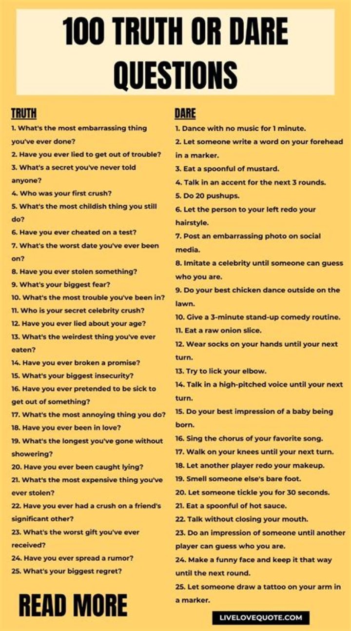 100+ Best Truth or Dare Questions Ordinary and Happy