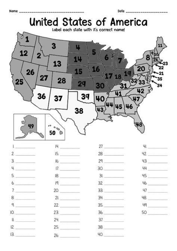 12 Learning The 50 States Worksheets /