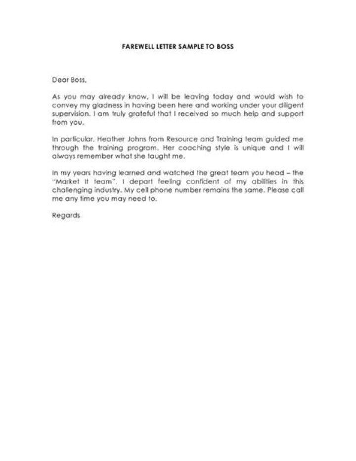 28 Perfect Farewell Letters (to Boss or Colleagues) TemplateArchive