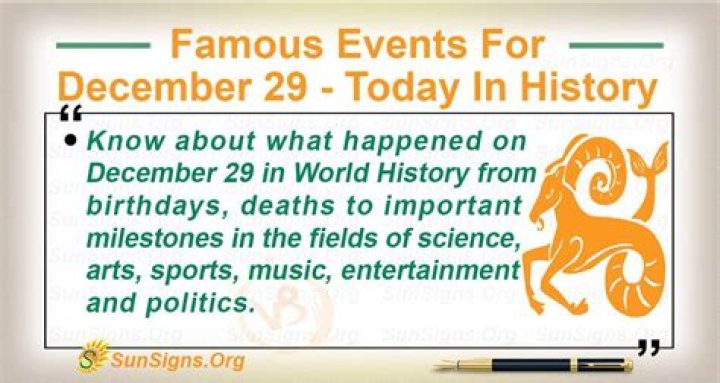 29 December Birthdays & What is Special On this Day Dec 29? December
