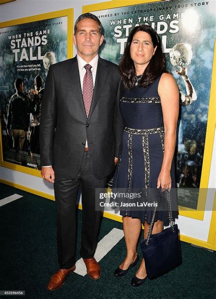 Actor Jim Caviezel and wife Kerri Browitt Caviezel holds a marriage