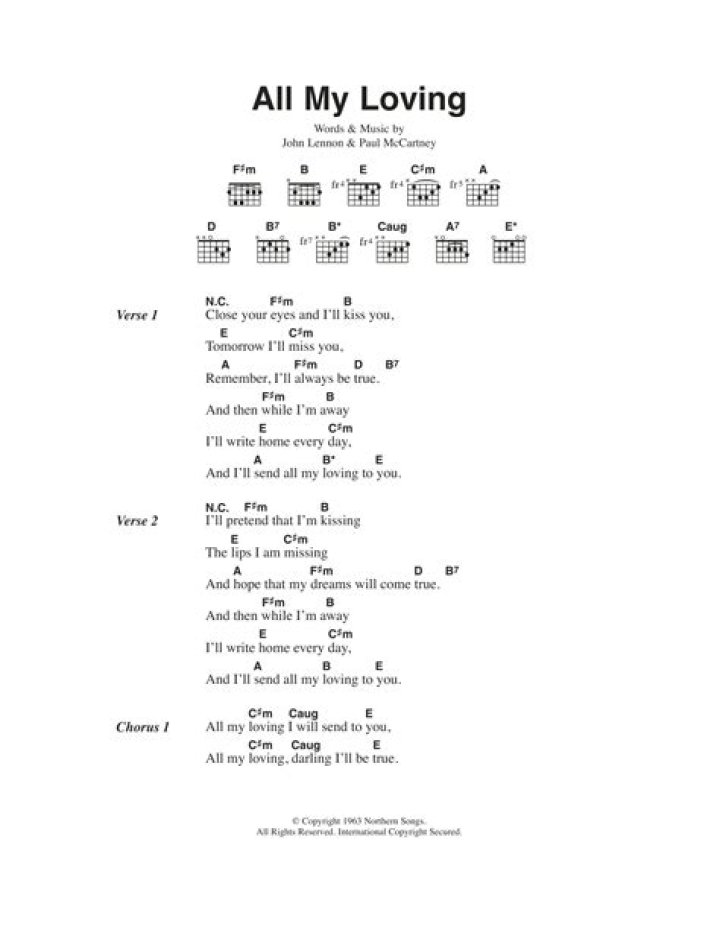 All My Loving by The Beatles Guitar Chords/Lyrics Guitar Instructor