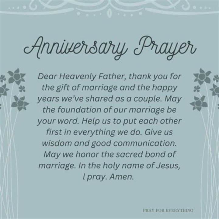 Anniversary prayer