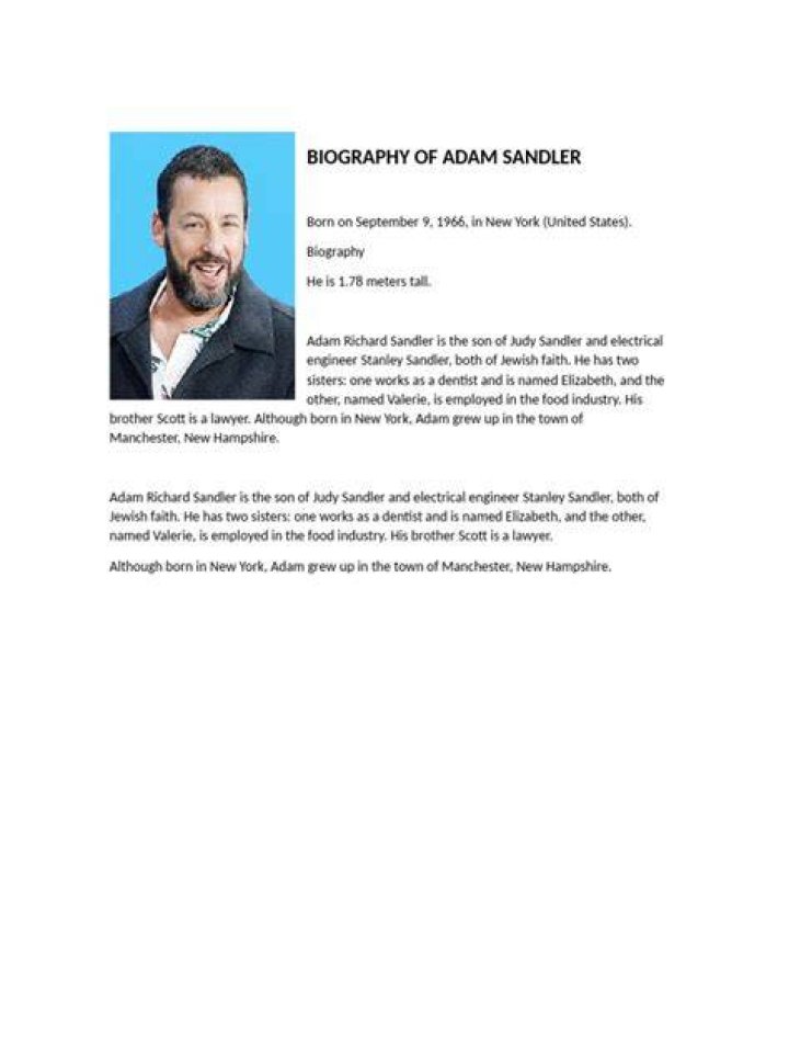 Biography Of Adam Sandler