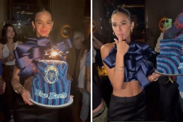 Bruna Marquezine gets a new birthday party with 'Blue Beetle' theme Desejo Luxo