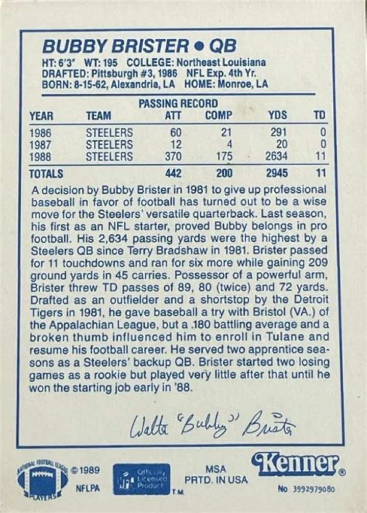 Bubby Brister: The Journey Of A Football Legend