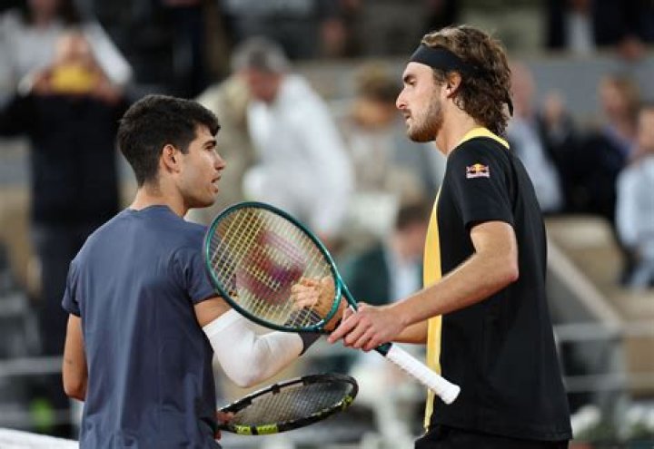 Carlos Alcaraz and Stefanos Tsitsipas share the love in Barcelona
