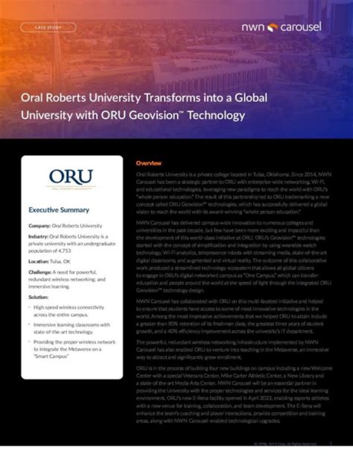 Case Study Oral Roberts University Deft