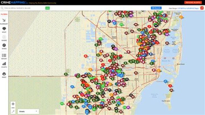 Crime map Miami Miami crime map (Florida USA)