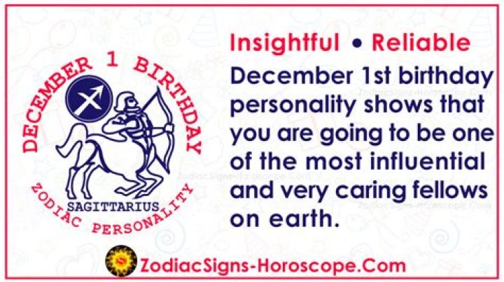 December 1 Zodiac (Sagittarius) Horoscope Birthday Personality and