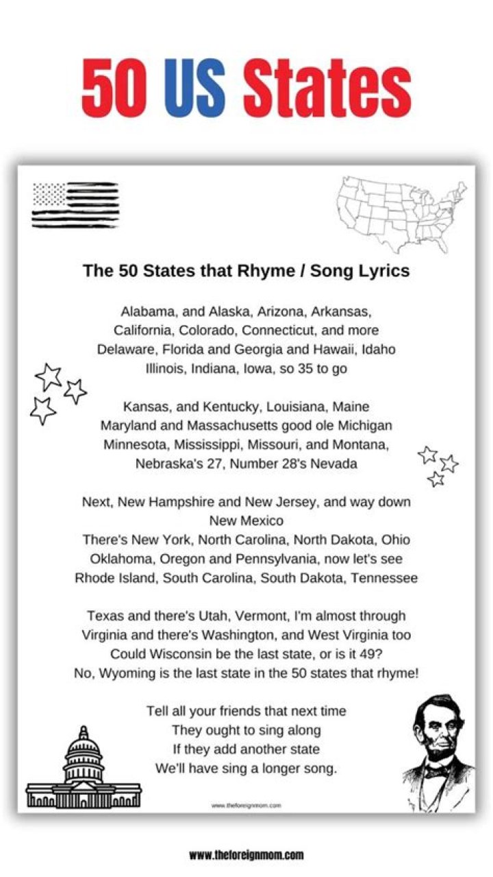 Discovering The Melody Of The 50 States Song Lyrics