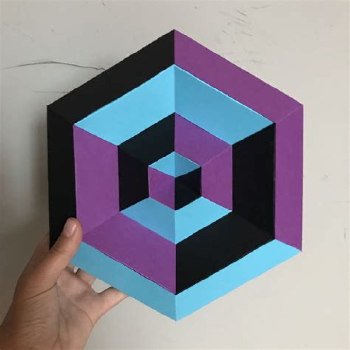 DIY Optical Illusion Wall Decor 3D Paper Craft Printable Template Etsy