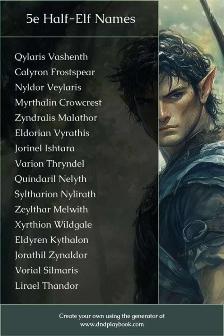 Enchanting Half Elf 5E Names For Your Unique Character
