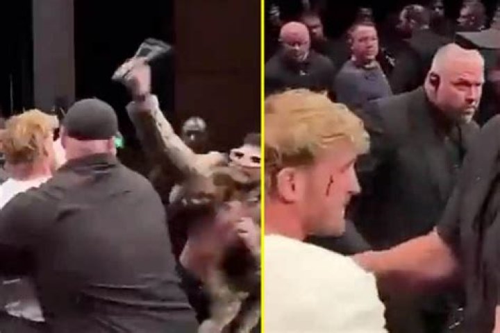 Footage captures exact moment Logan Paul's face started bleeding after