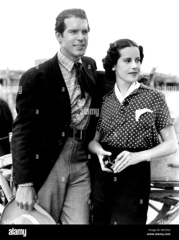 FRED MacMURRAY with fiance LILLIAN LAMONT during the filming of THE