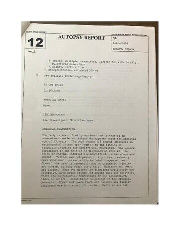 Gianna Bryant Autopsy Report Recent Leak Reveals Gigi&rsquo;s Horrific Last