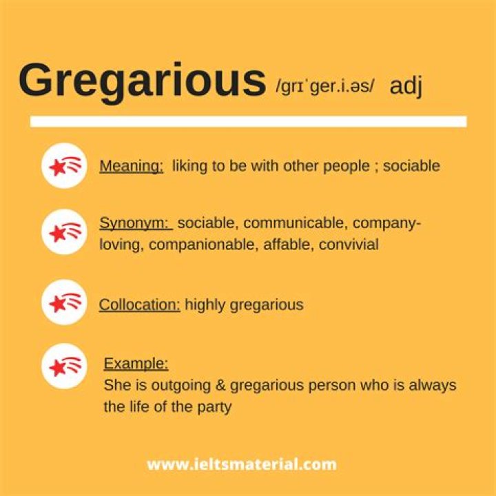 Gregarious Academic Word of the Day for IELTS Speaking & Writing