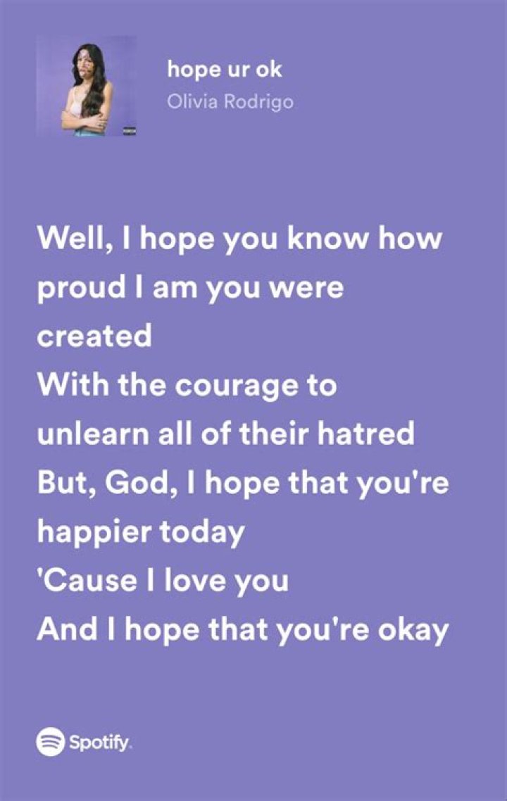 Hope your ok Lyric Print Olivia Rodrigo Sour Album Art Etsy
