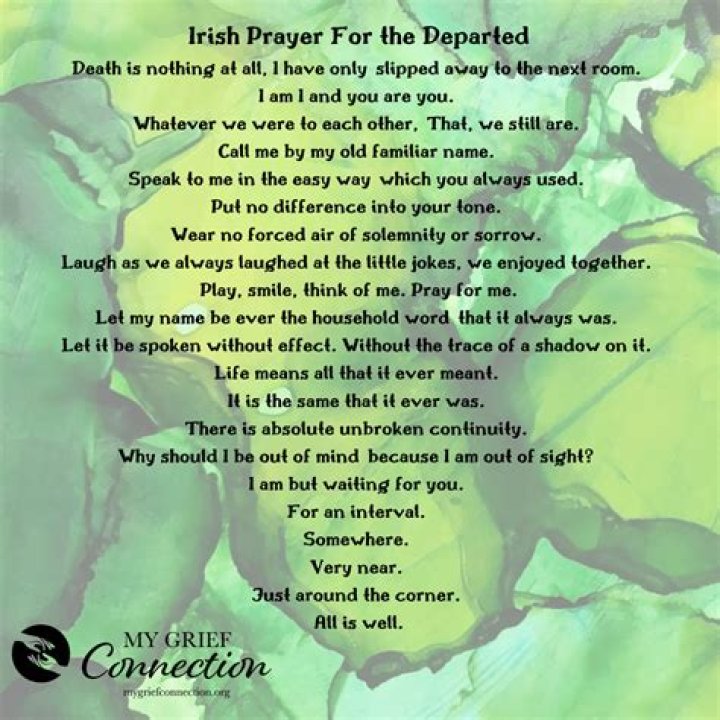 Irish Prayer For The Departed