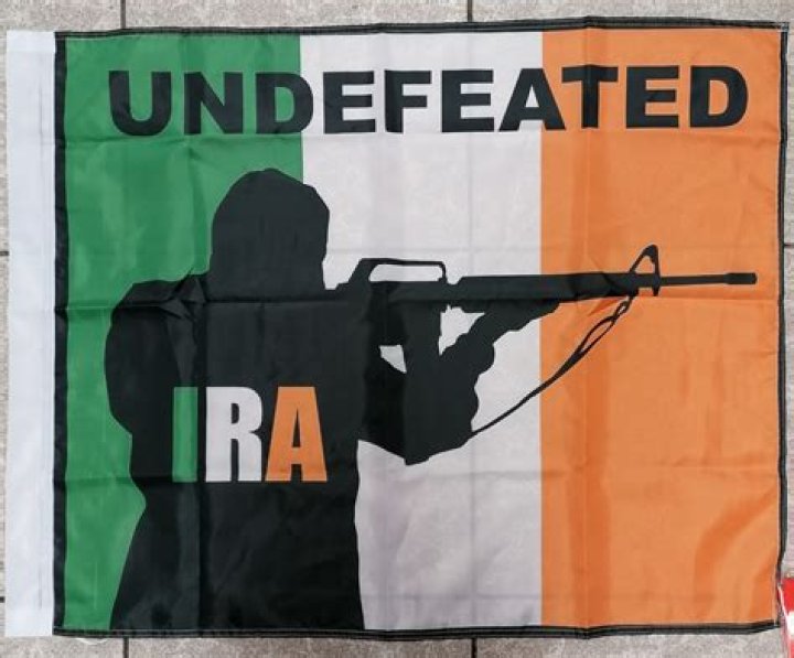 Irish Republican Army Undefeated flag. Price Busters Ballina