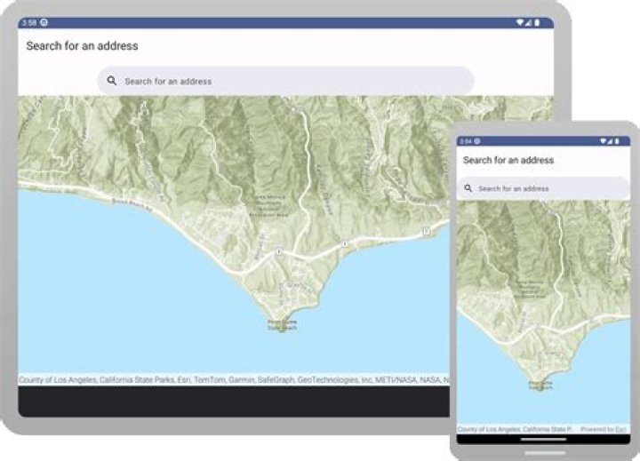 Location search for business address, map or direction to navigate or