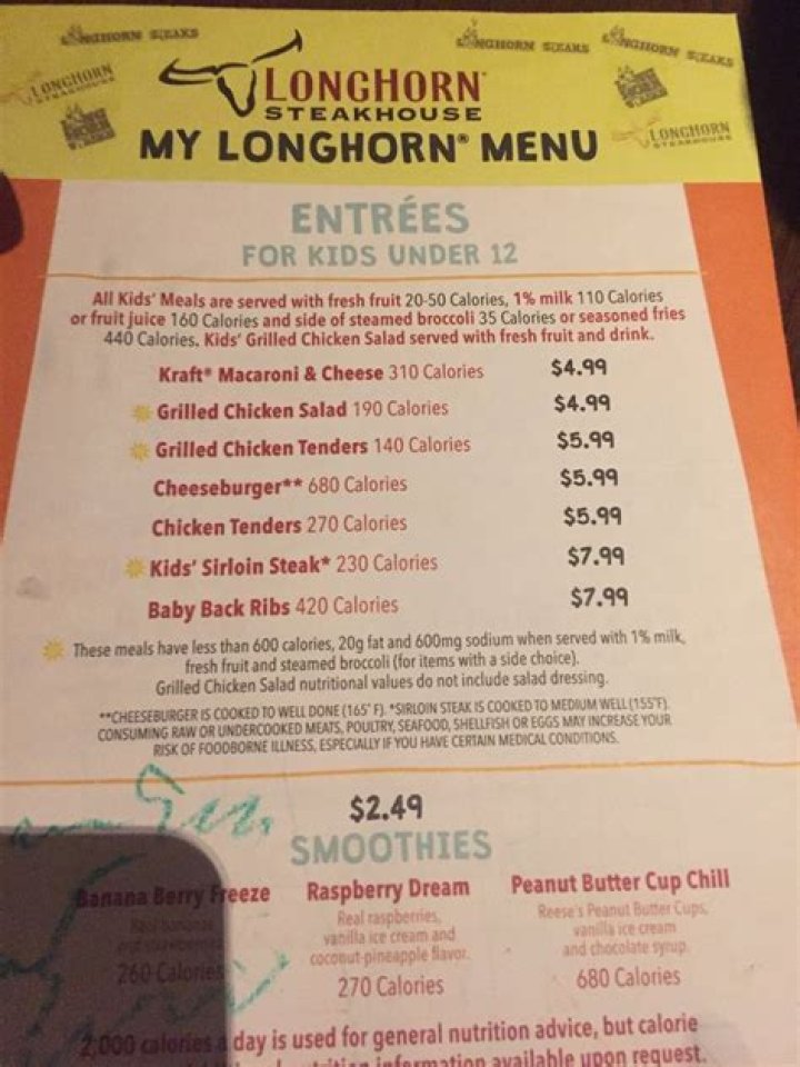 Longhorn Nutrition Menu Blog Dandk