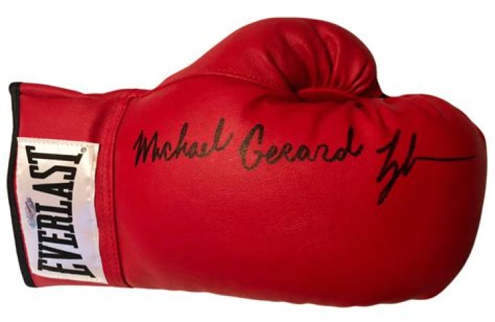Mike Gerald Tyson Autographed Red Everlast Boxing Glove Steiner sports