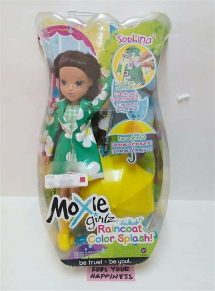Moxie Girlz Sophina Doll Raincoat Color Splash * Box Condition 8/10