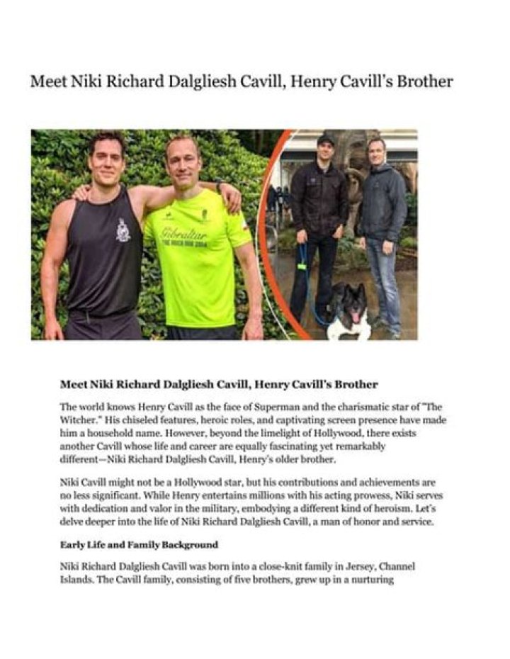 Niki Richard Dalgliesh Cavill Is a RealLife Man of Steel Henry