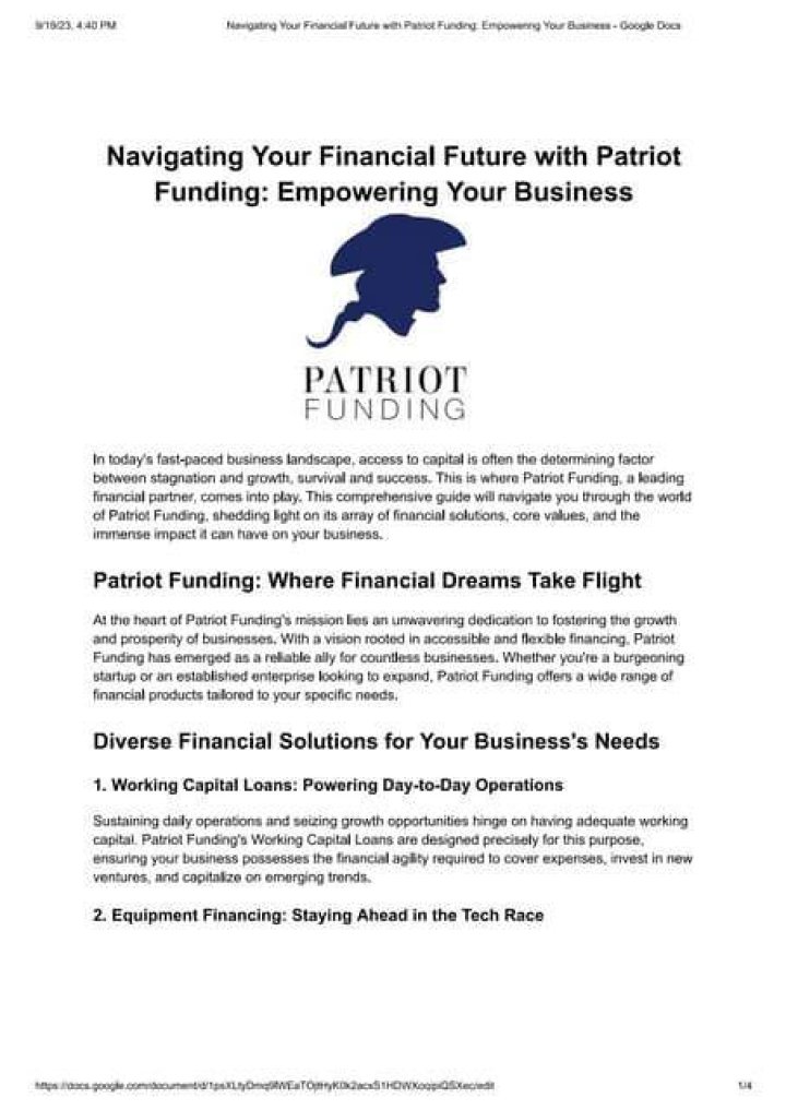 Patriot Funding Reviews Did You Get The Mailer?