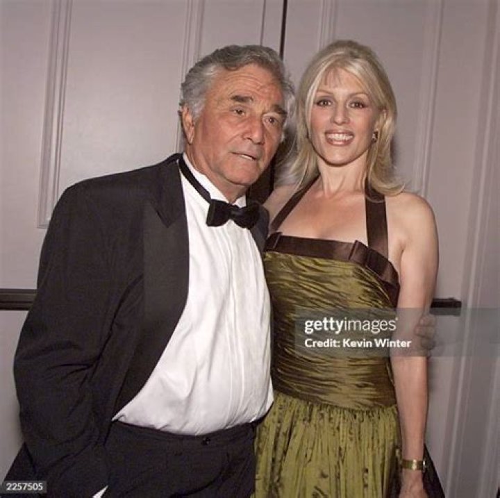 Peter Falk and wife Shera Danese attending the premiere of the movie