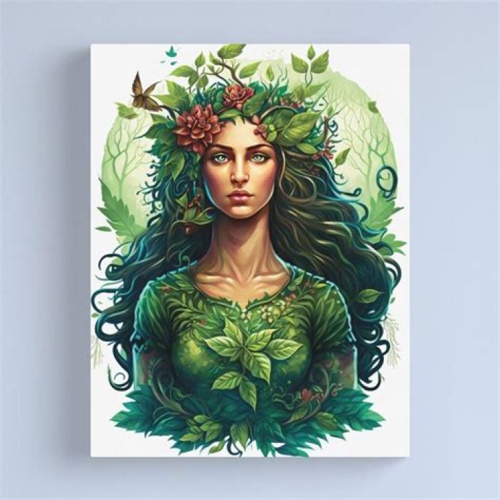 Plant Goddess Art print. 11x17.Wall Art digital art trippy Etsy