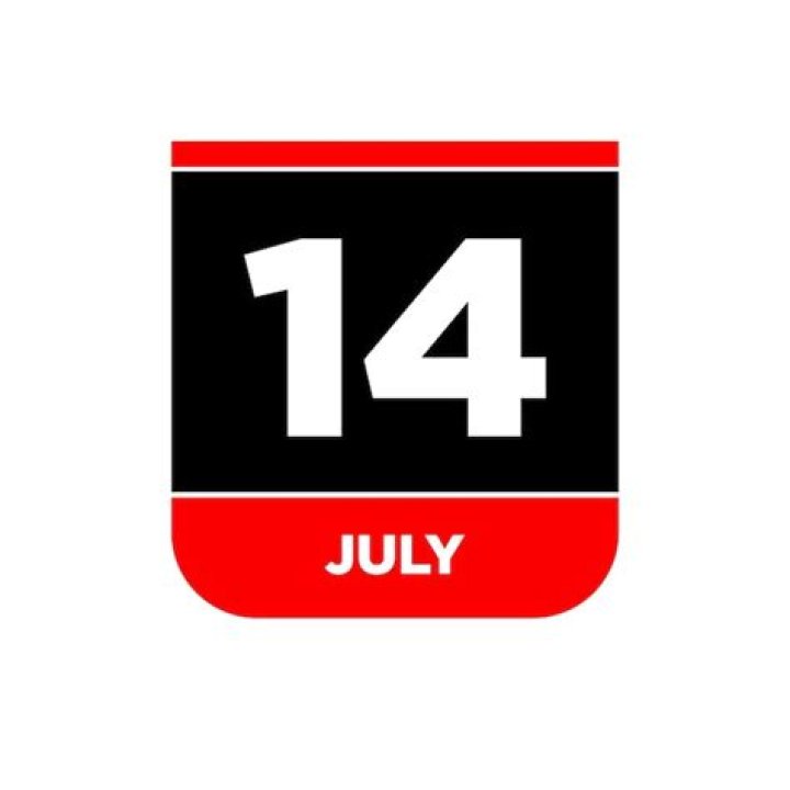 Premium Vector 14th july day icon day 14 of july calendar