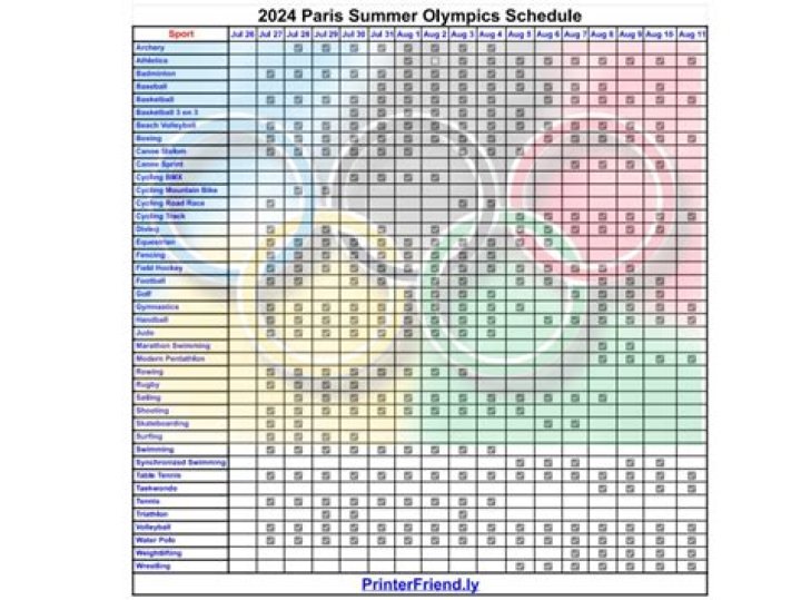 Printable Olympics Schedule Printable Schedule