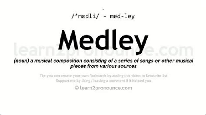 Pronunciation of Medley Definition of Medley YouTube
