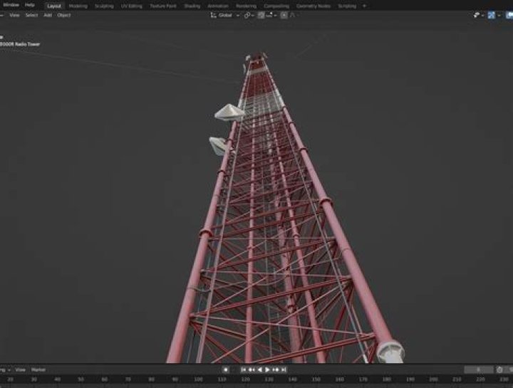 Radio Tower 2000ft 3D model CGTrader