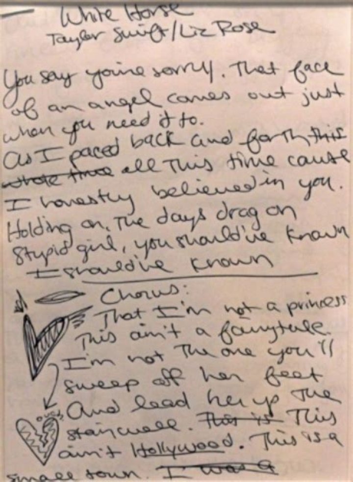 Rare Taylor Swift songs, Handwritten Taylor Swift lyrics part 1...