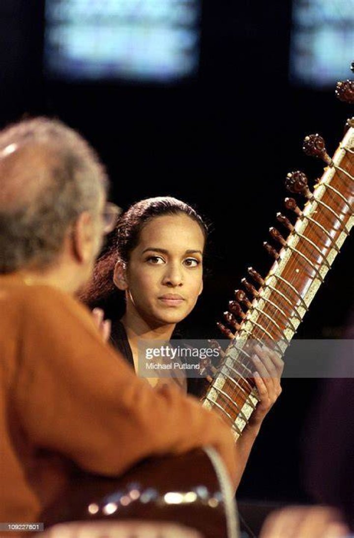 Ravi Shankar and daughter Anoushka Shankar performing at the Netaji