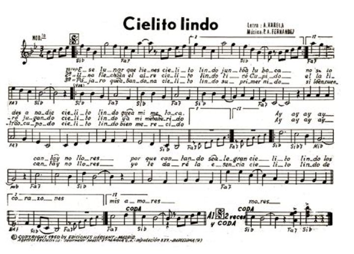 Rivera CIELITO LINDO Sheet music Easy Sheet Music