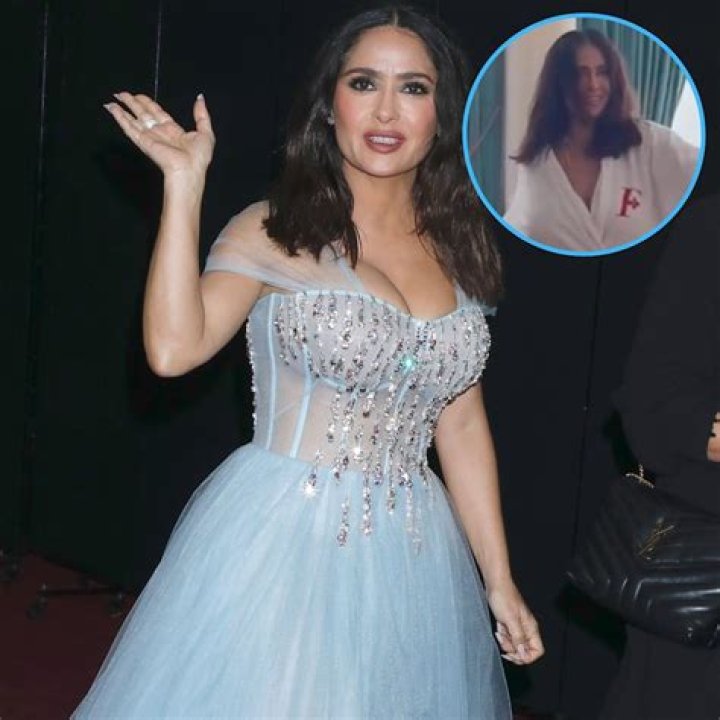 Salma Hayek Risks Nip Slip Wardrobe Malfunction in White Dress at