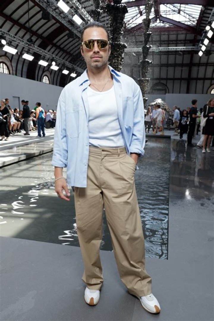 Sebastian Stan Laces into Sneakers at Loewe&rsquo;s Spring 2024 Men&rsquo;s Show