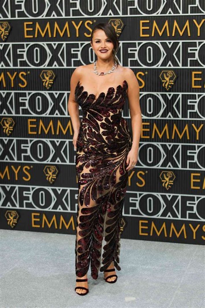 Selena Gomez Wore a Sheer Versace Gown and a Wedding Dress to Celebrate