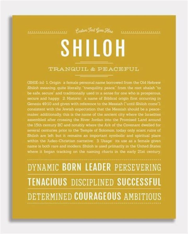 Shiloh (female) Name Art Print Classic names, Names, Personalized