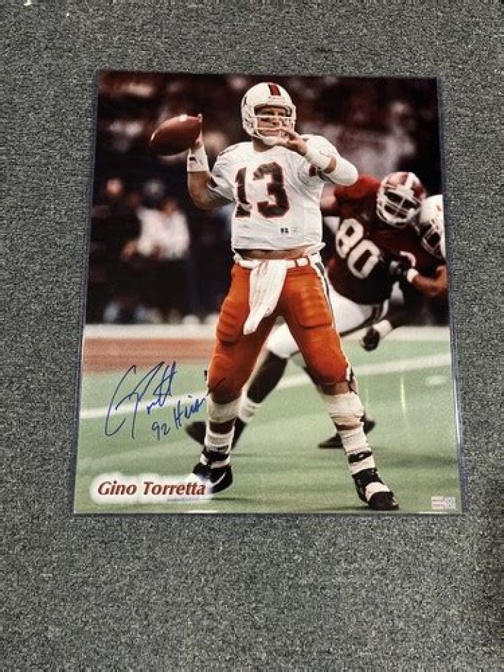 Signed Gino Torretta Photograph University of