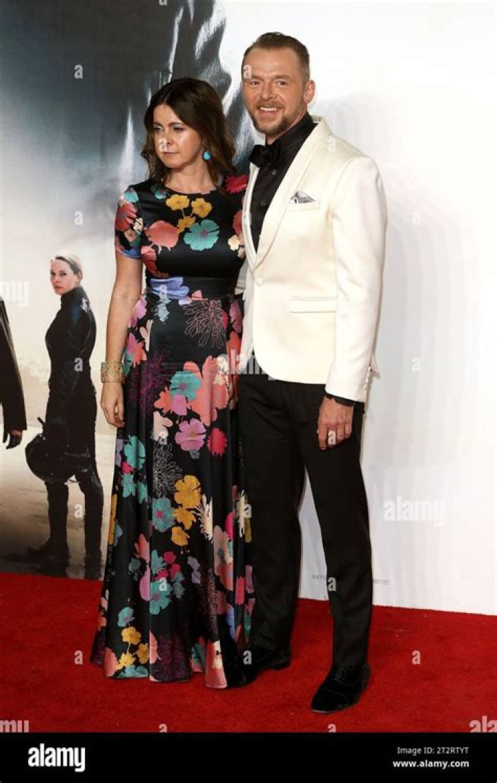 Simon Pegg and his wife Maureen McCann arrive for the British Academy