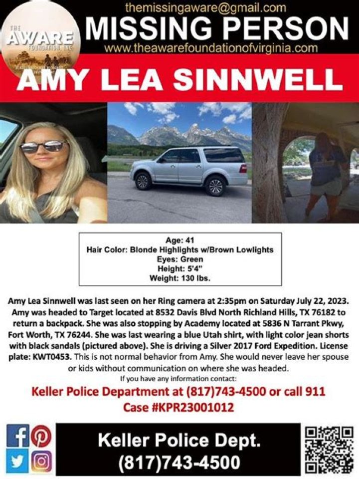 Texas Amy Lea Sinnwell Missing Update Is She Found Yet?