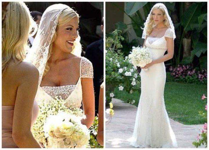 Tori spelling wedding dresses