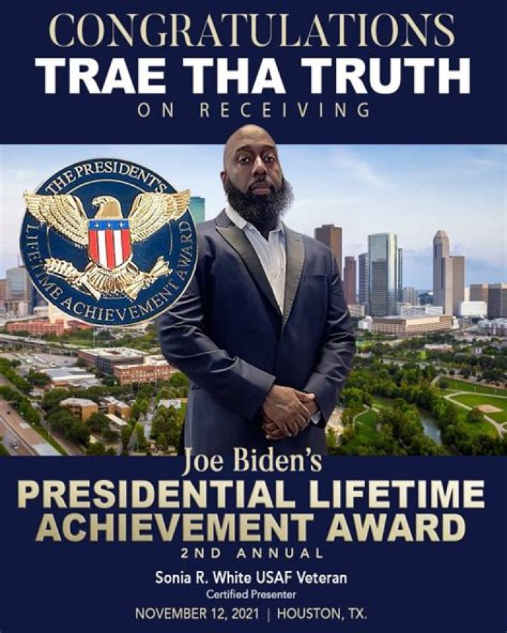 Trae Tha Truth Earns Presidential Lifetime Achievement Award ENSPIRE Magazine