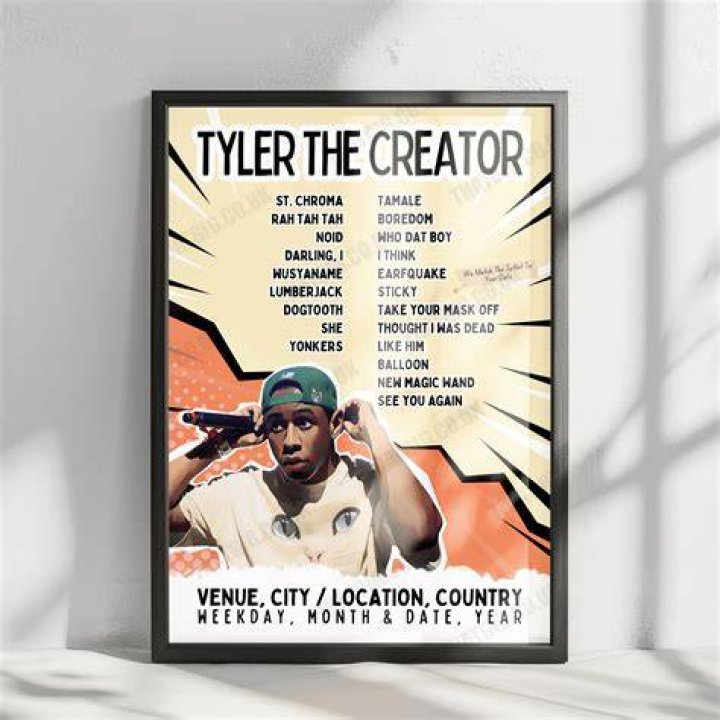 Tyler, the Creator setlists, infographics, songs stats, and tours